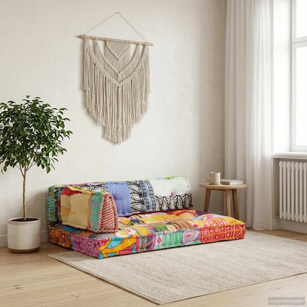 Cuscino per Divani Pallet Multicolore in Tessuto Patchwork vidaXL