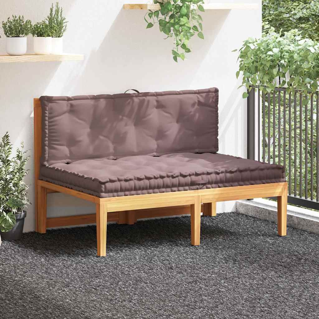 Cuscini per Pallet e Pavimento 2 pz in Cotone Grigio Talpa vidaXL