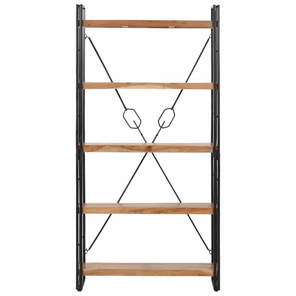 Libreria a 5 Ripiani 90x30x180 cm in Legno Massello di Acacia vidaXL