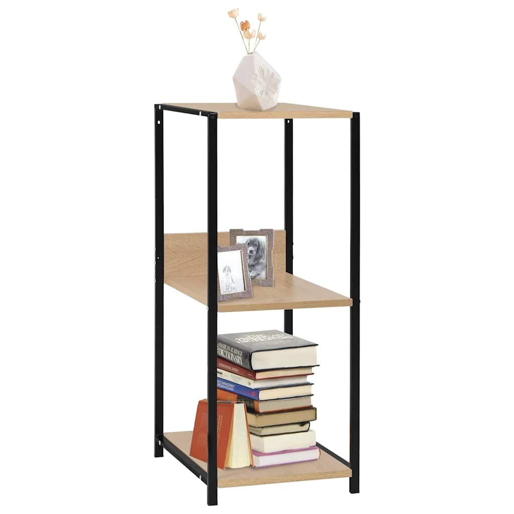 Libreria Piccola Dritta Nera Rovere 33,5x39,6x79,7 Multistrato vidaXL
