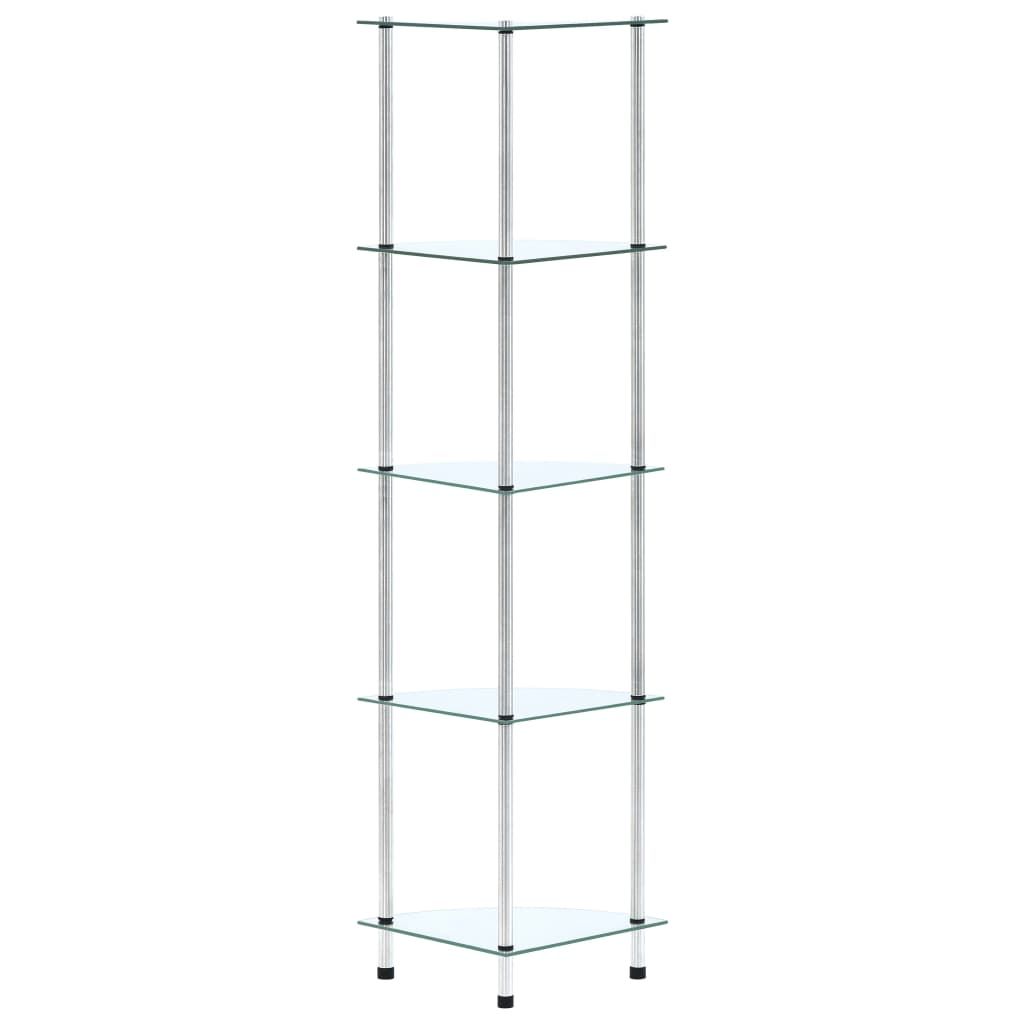 Scaffale a 5 Livelli Trasparente 30x30x130cm in Vetro Temperato vidaXL