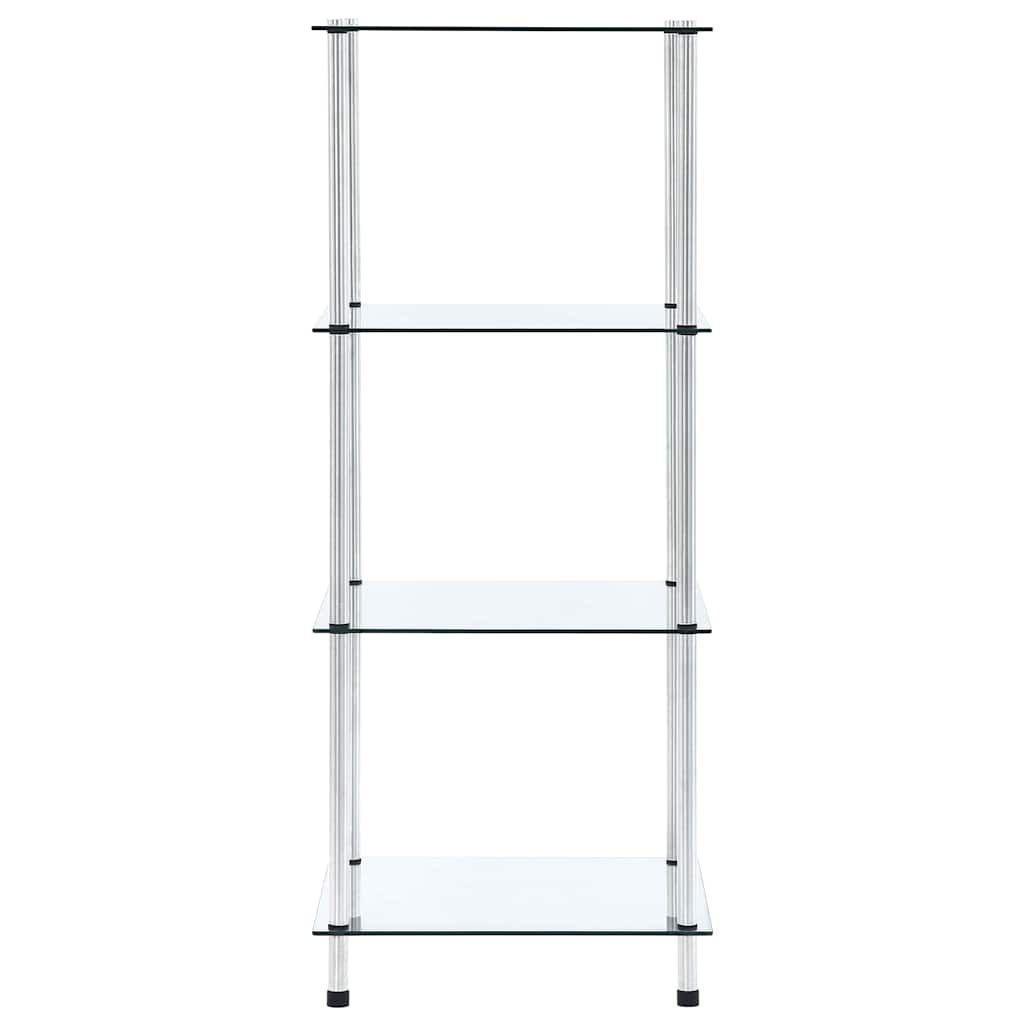 Scaffale a 4 Livelli Trasparente 40x40x100cm in Vetro Temperato vidaXL