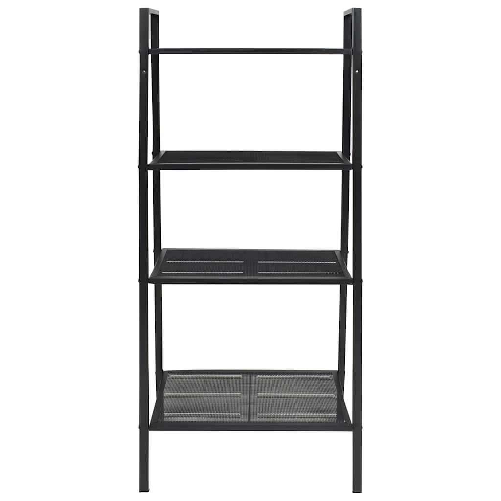 Libreria a Scala con 4 Ripiani in Metallo Nero vidaXL