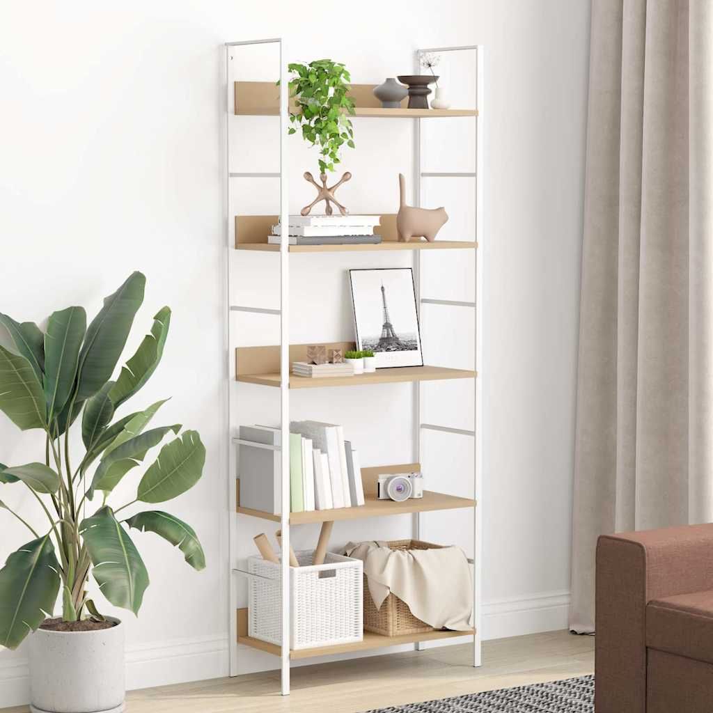 Scaffale Libri 5 Ripiani Rovere 60x27,6x158,5 Legno Multistrato vidaXL