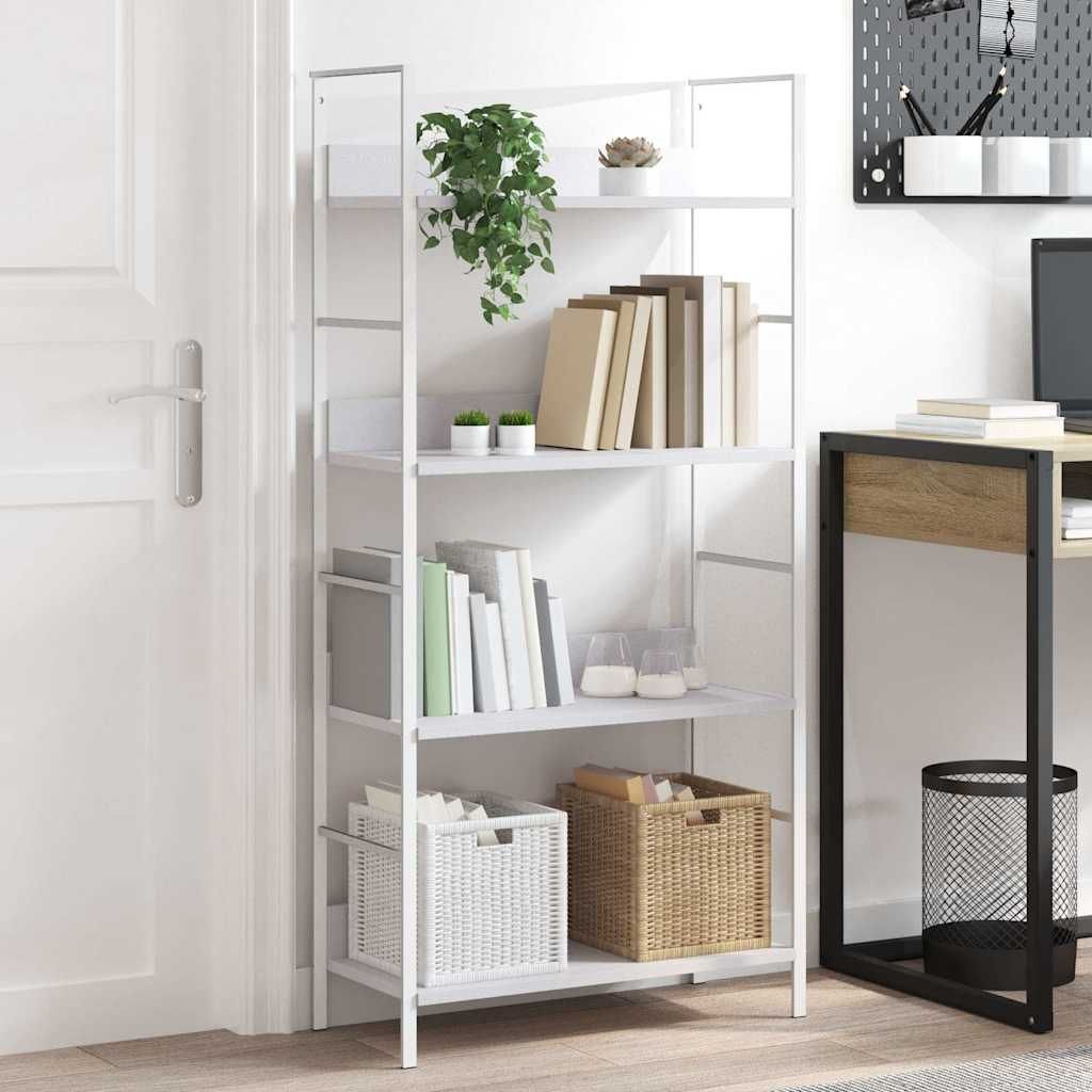Scaffale Libri 4 Ripiani Bianco 60x27,6x124,5 Legno Multistrato vidaXL