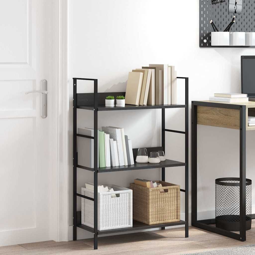 Scaffale Libri 3 Ripiani Nero 60x27,6x90,5 cm Legno Multistrato vidaXL