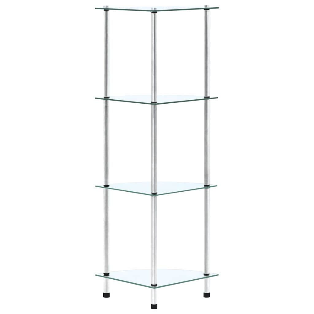 Scaffale a 4 Livelli Trasparente 30x30x100cm in Vetro Temperato vidaXL