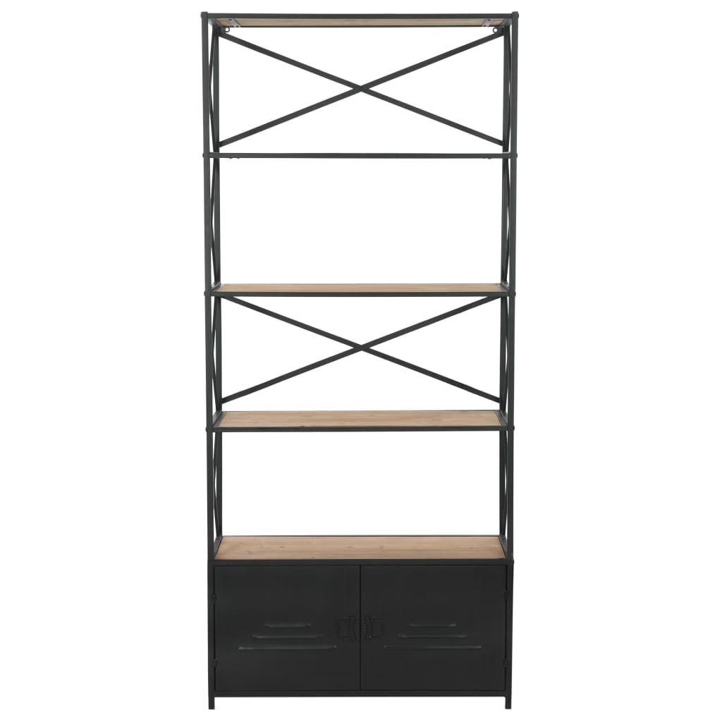 Libreria in Legno Massello di Abete e Acciaio 80x32,5x180 cm vidaXL