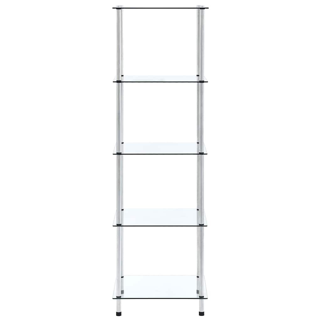 Scaffale a 5 Livelli Trasparente 40x40x130cm in Vetro Temperato vidaXL