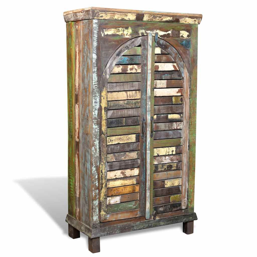 Libreria Multicolore in Legno Riciclato con 3 Scaffali e 2 Ante vidaXL