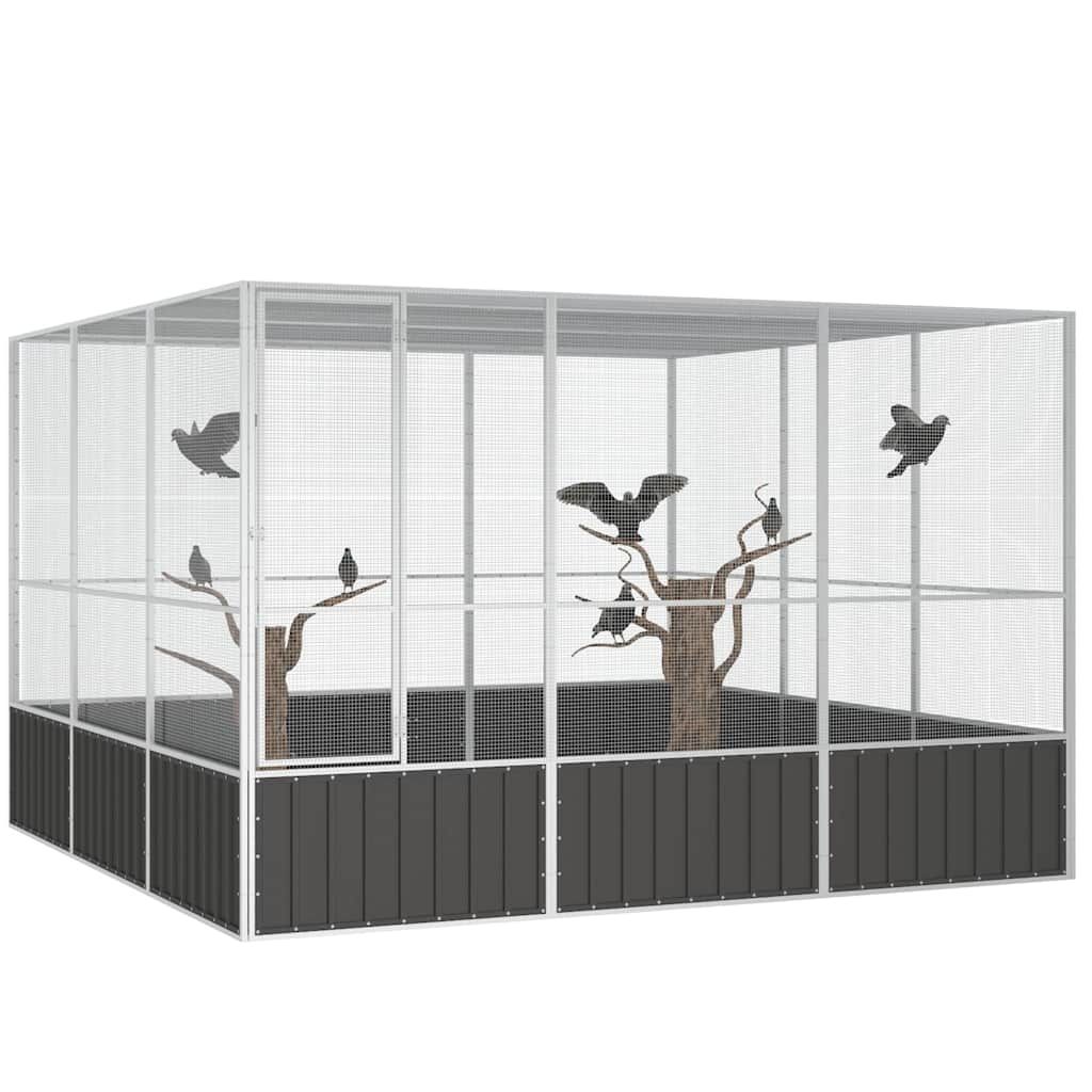 Gabbia Uccelli Antracite 302,5x324,5x211,5 cm Acciaio Zincato vidaXL