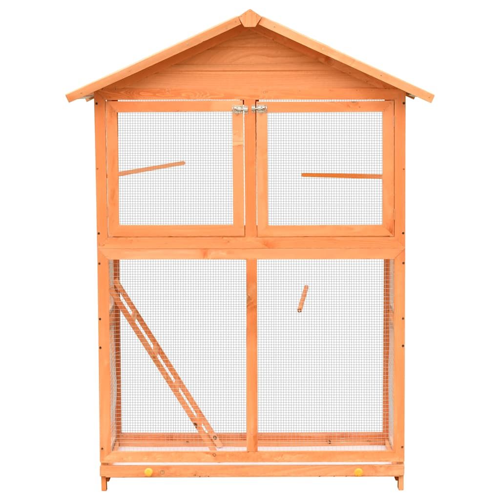 Gabbia per Uccelli in Legno di Pino e Abete 125,5x59,5x164 cm vidaXL
