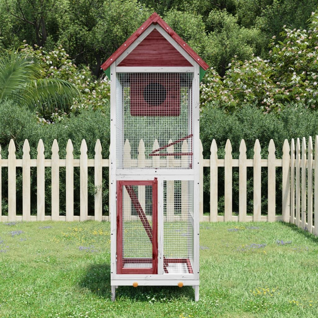 Casetta per Uccelli Moka 60x58,5x160 cm Legno Massello di Pino vidaXL