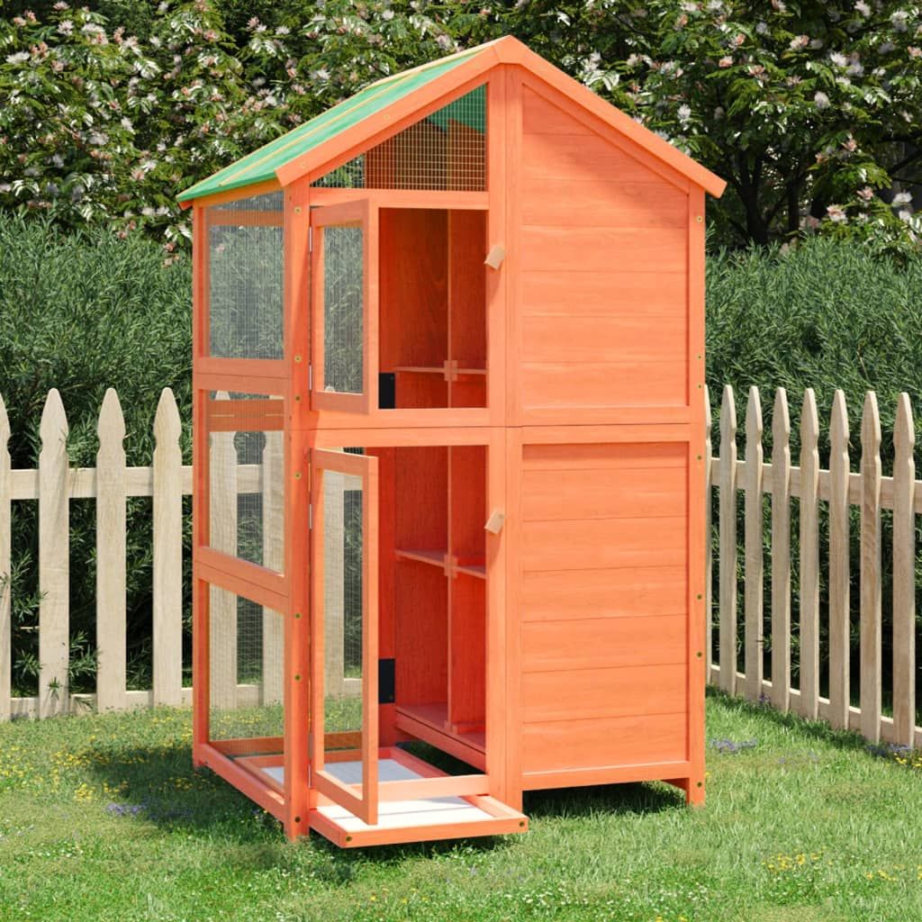Casetta per Uccelli Marrone 97x81x152 cm Legno Massello di Pino vidaXL