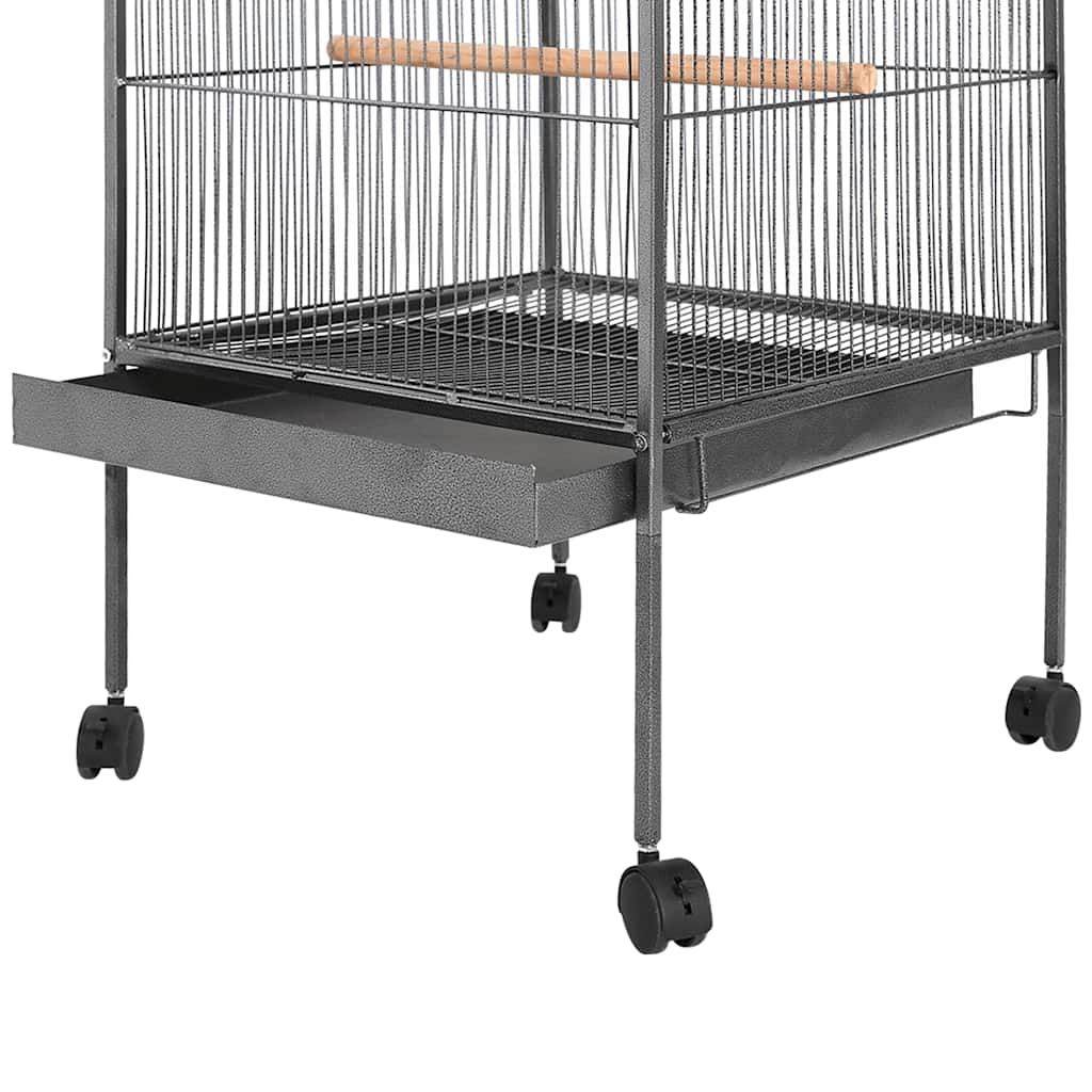 Gabbia per Uccelli Nera 54x54x146 cm in Acciaio vidaXL