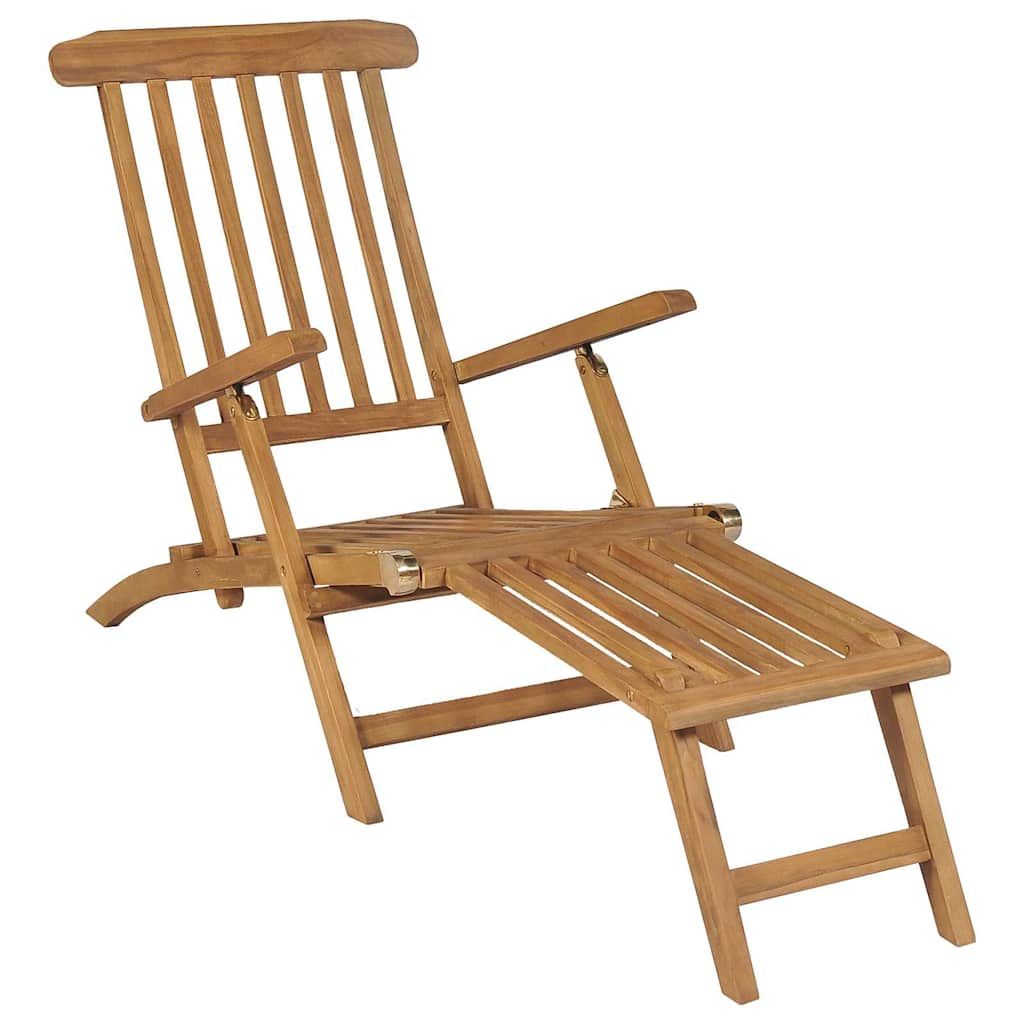 Sedie a Sdraio con Poggiapiedi 2 pz in Legno Massello di Teak vidaXL