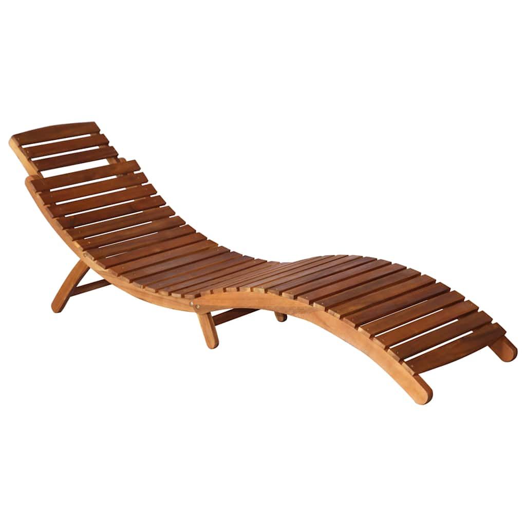 Lettini Prendisole 2 pz con Tavolo e Cuscini in Legno d'Acacia vidaXL