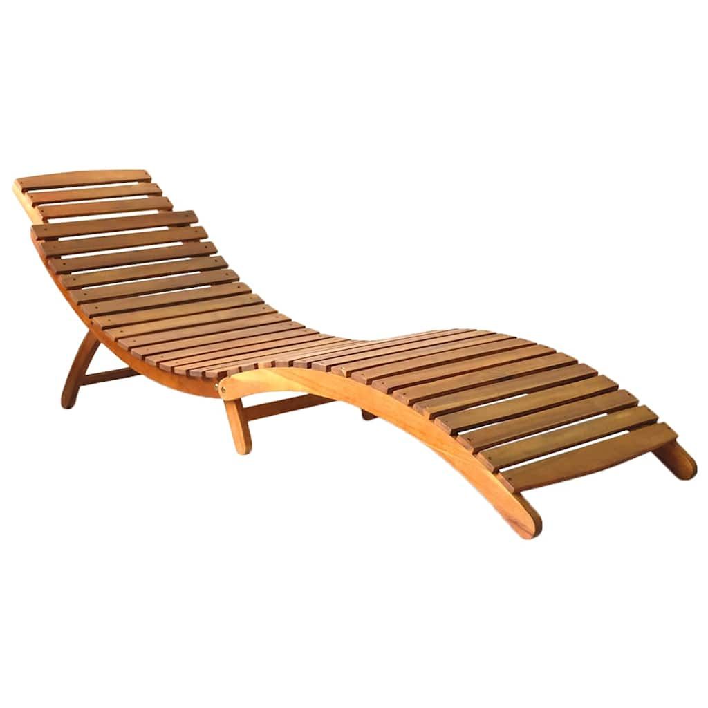 Lettini Prendisole 2 pz con Cuscini in Legno Massello d'Acacia vidaXL
