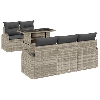 Set Divano da Giardino con cuscino 6 pcs Grigio chiaro vidaXL