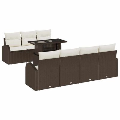 Set Divano da Giardino 8 pcs Marrone Rattan in Polipropilene vidaXL