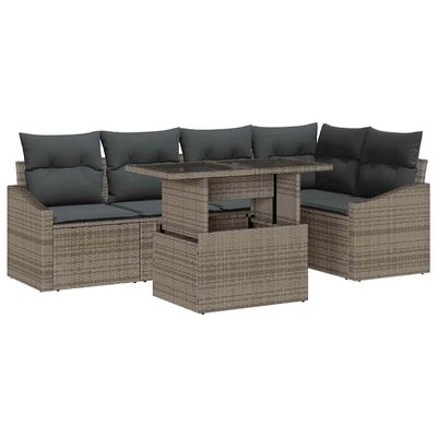 Set Divano da Giardino con cuscino con cuscino 6 pcs Grigio vidaXL