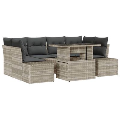 Set Divano da Giardino 7 pcs Grigio chiaro e grigio scuro vidaXL