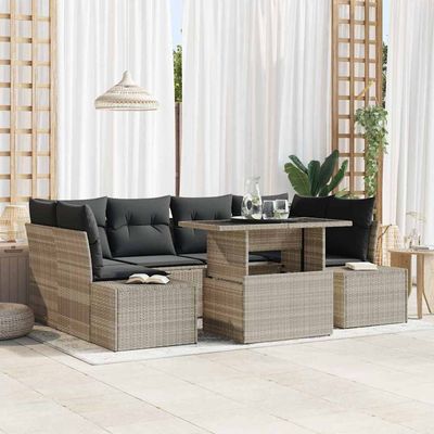 Set Divano da Giardino 7 pcs Grigio chiaro e grigio scuro vidaXL