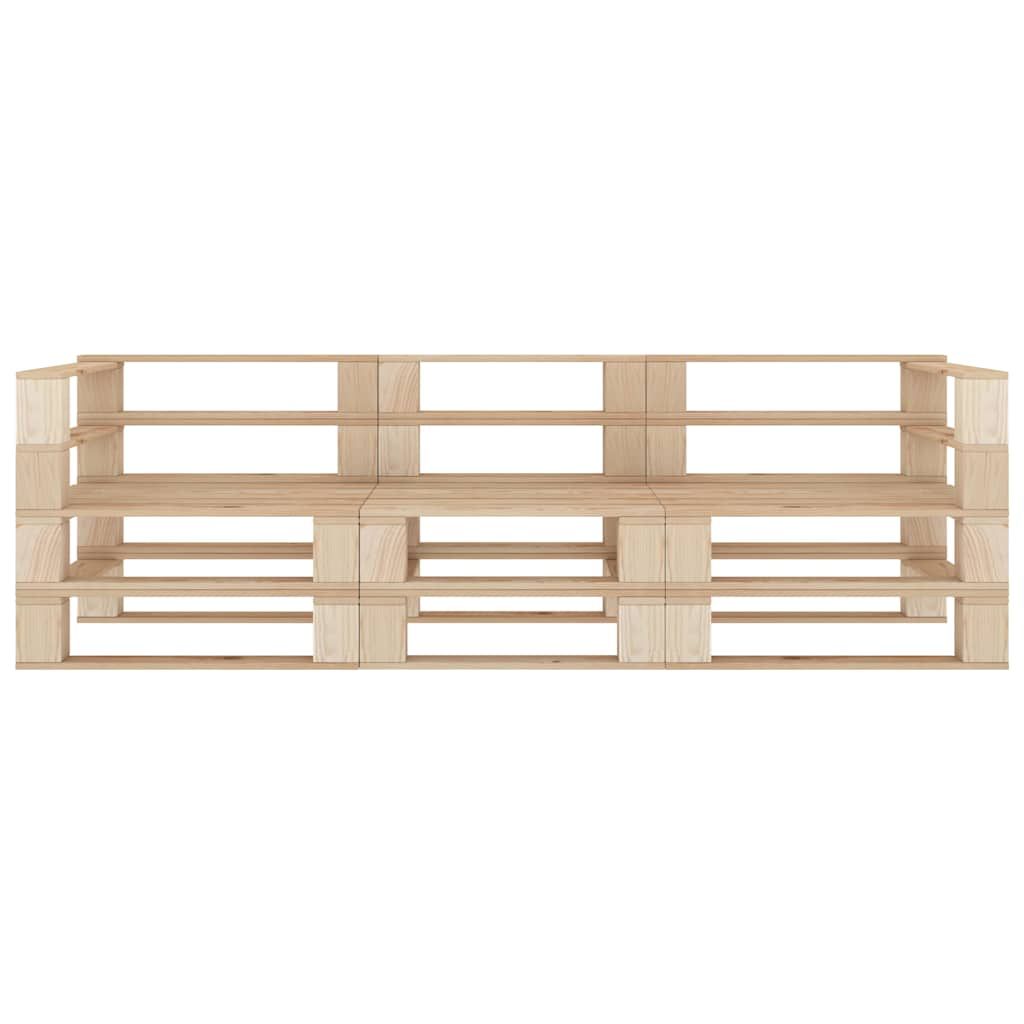Divano da Giardino a Pallet 3 Posti in Legno vidaXL