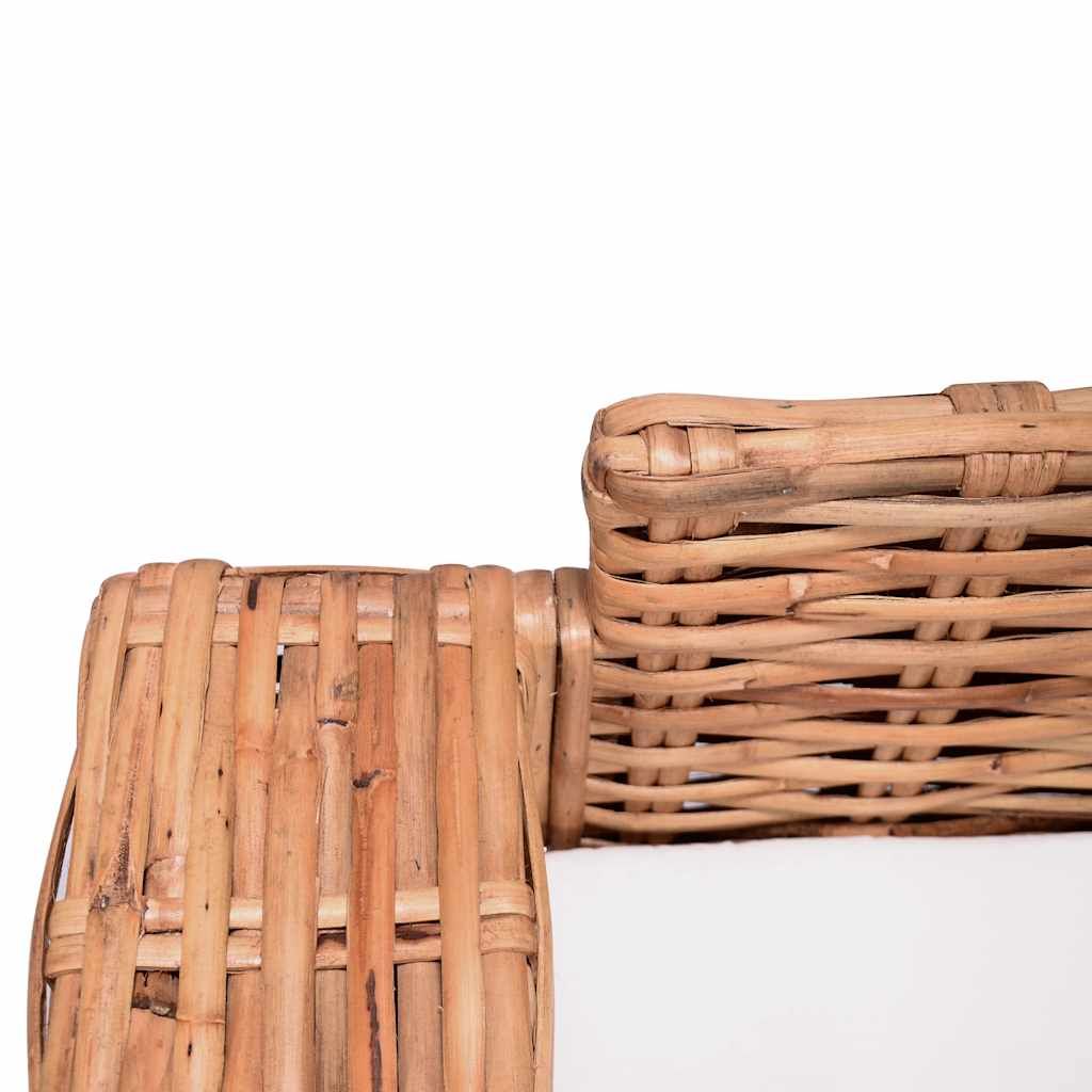 Divano da Giardino a 3 Posti in Rattan Naturale vidaXL