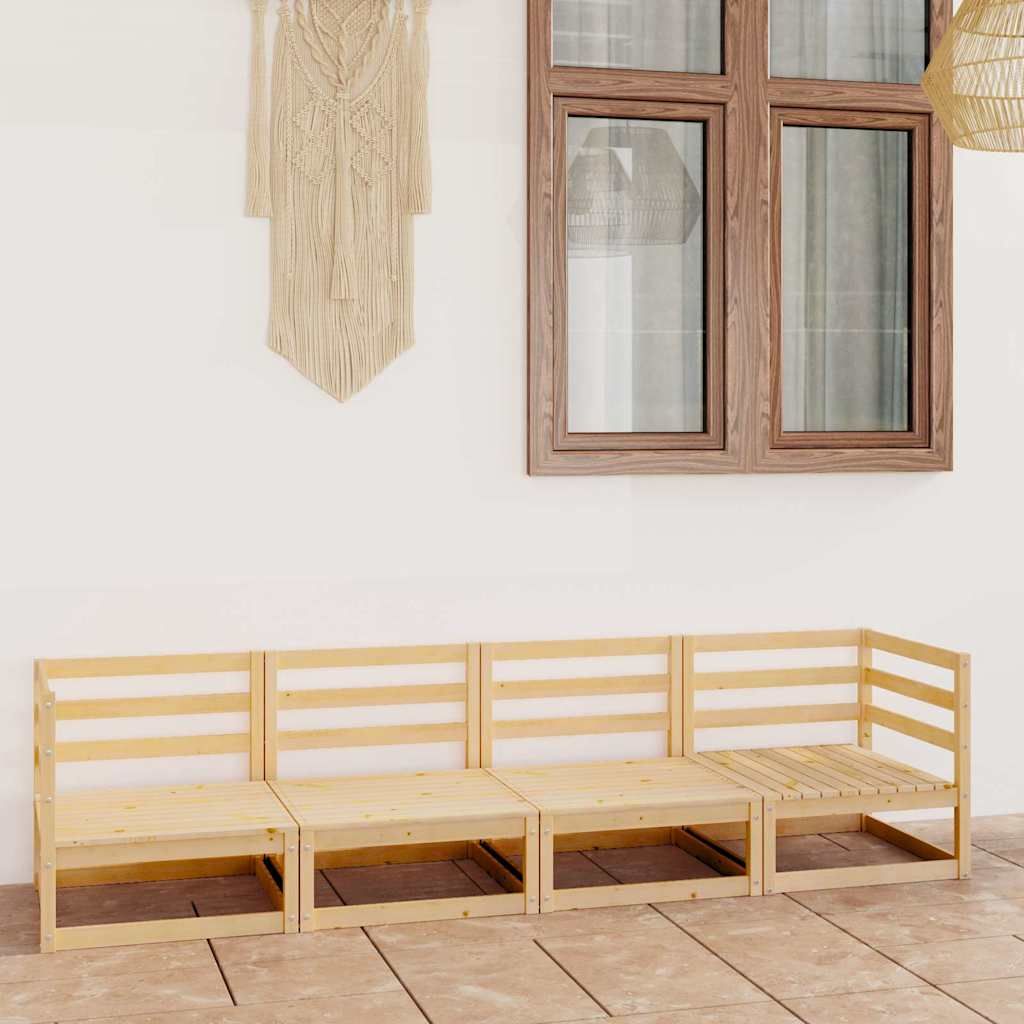 Divano da Giardino a 4 Posti in Legno Massello di Pino vidaXL