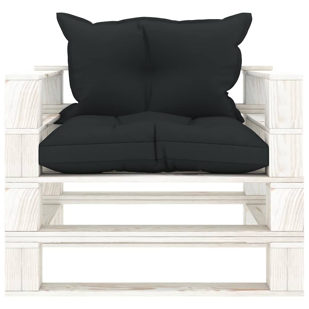 Poltrona da Giardino Pallet con Cuscini Antracite in Legno vidaXL