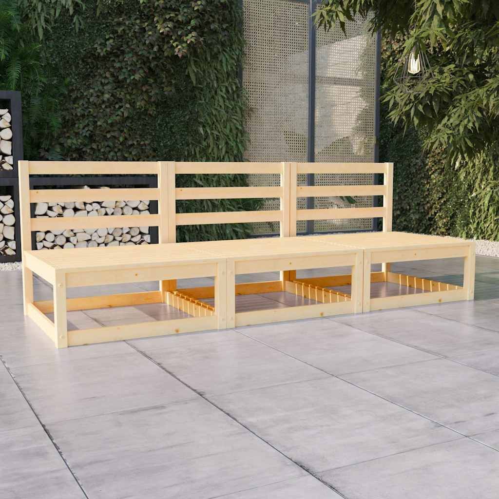 Divano da Giardino a 3 Posti in Legno Massello di Pino vidaXL