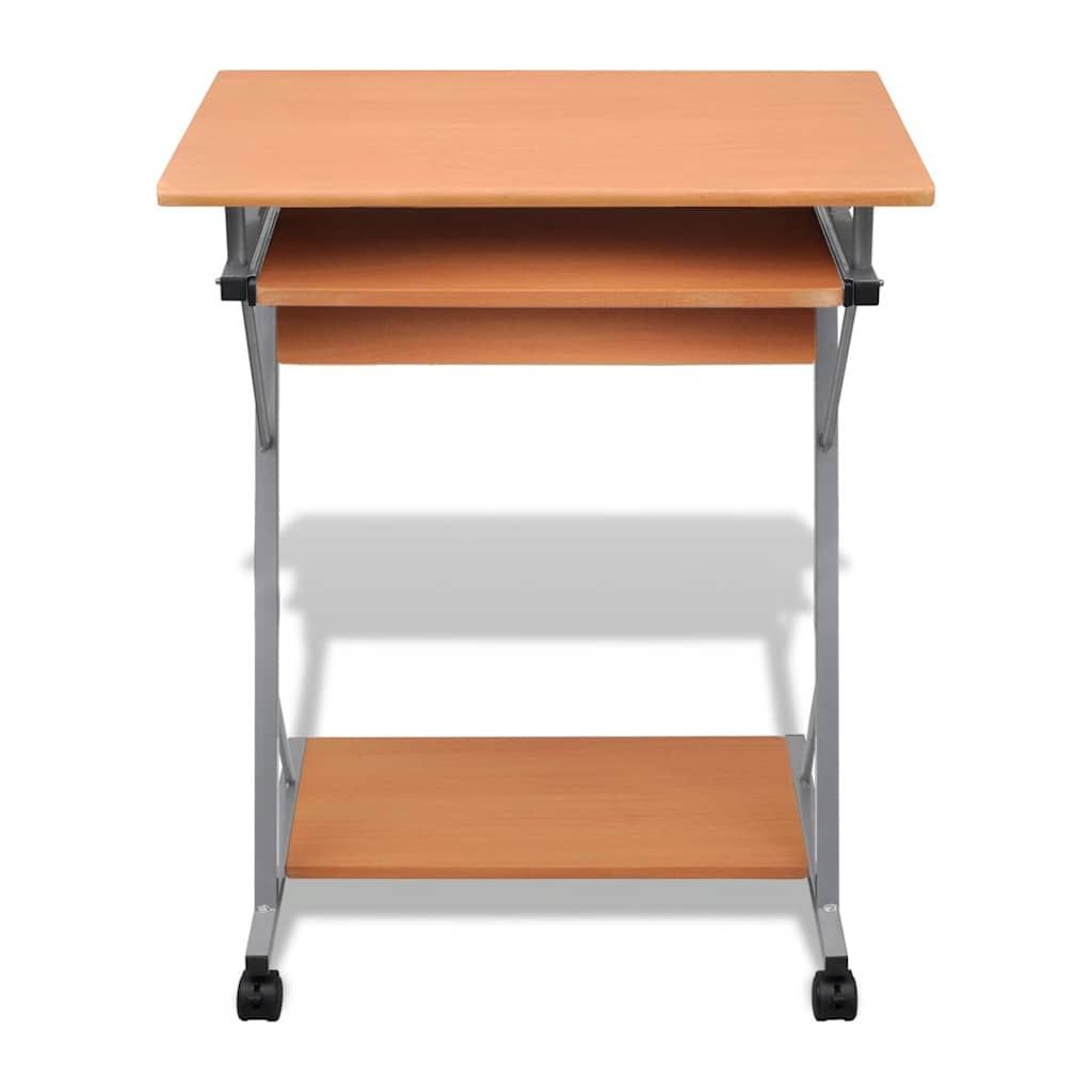 Scrivania per Computer con Ripiano Estraibile Marrone vidaXL