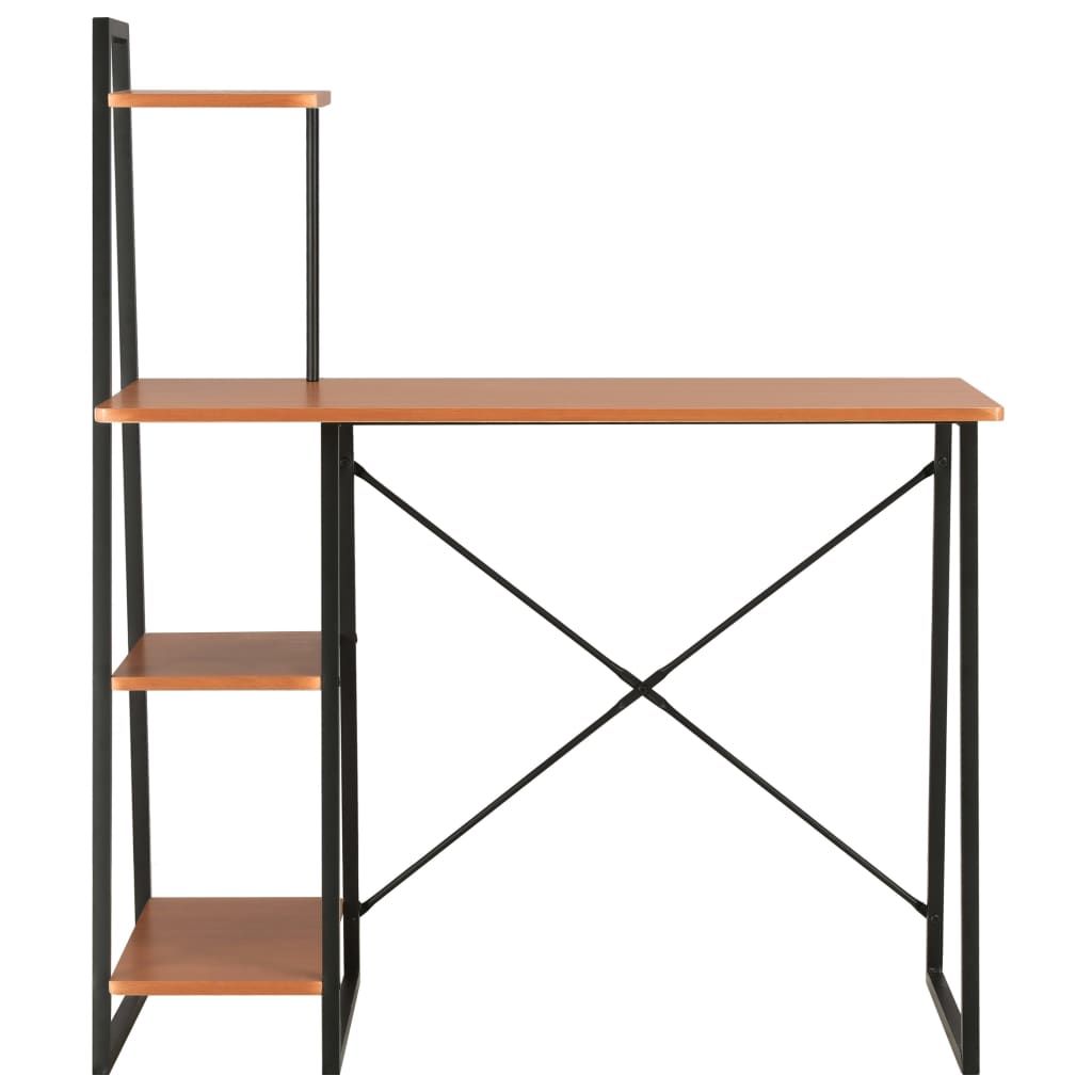 Scrivania con Mensole Nera e Marrone 102x50x117 cm vidaXL