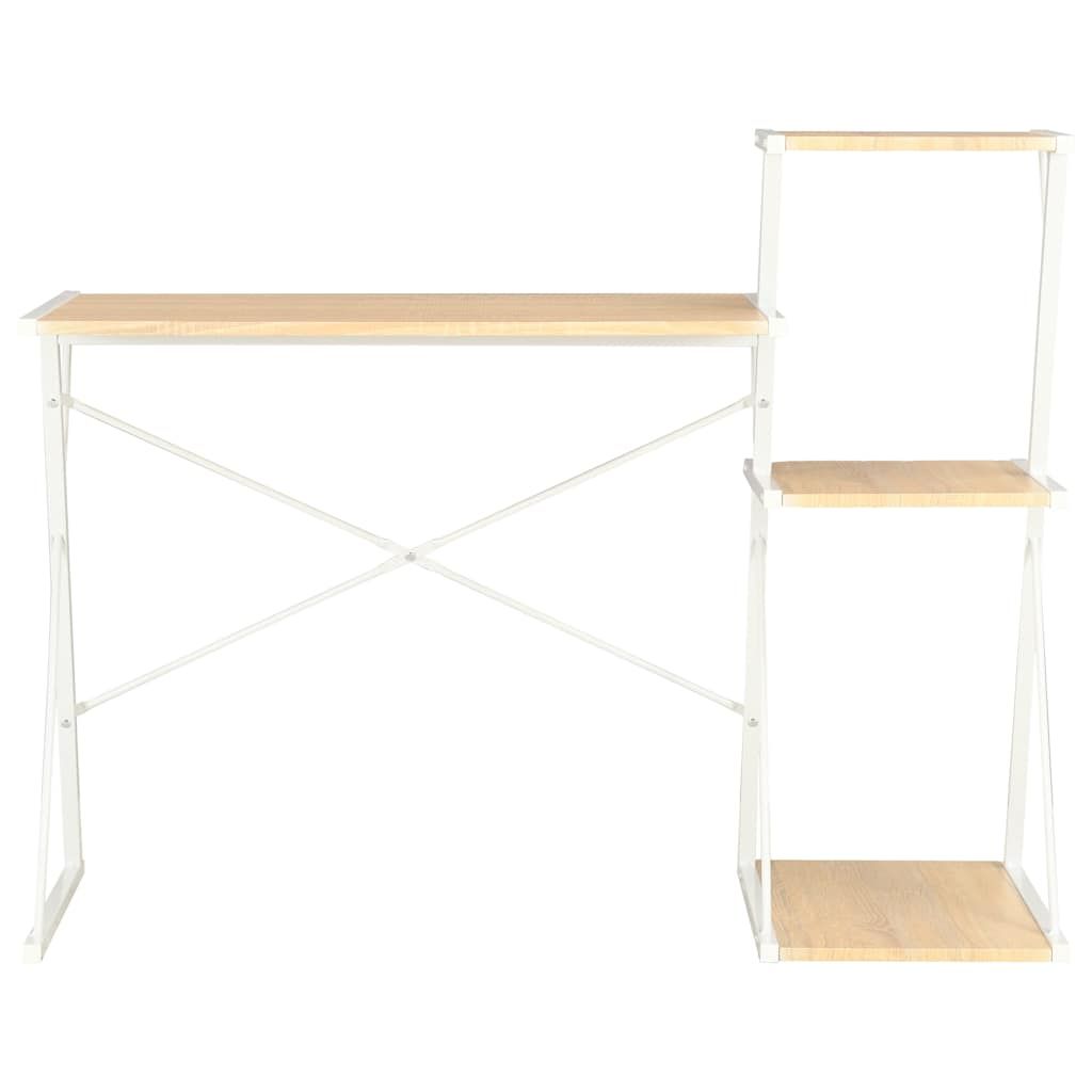 Scrivania con Ripiano Bianca e Rovere 116x50x93 cm vidaXL