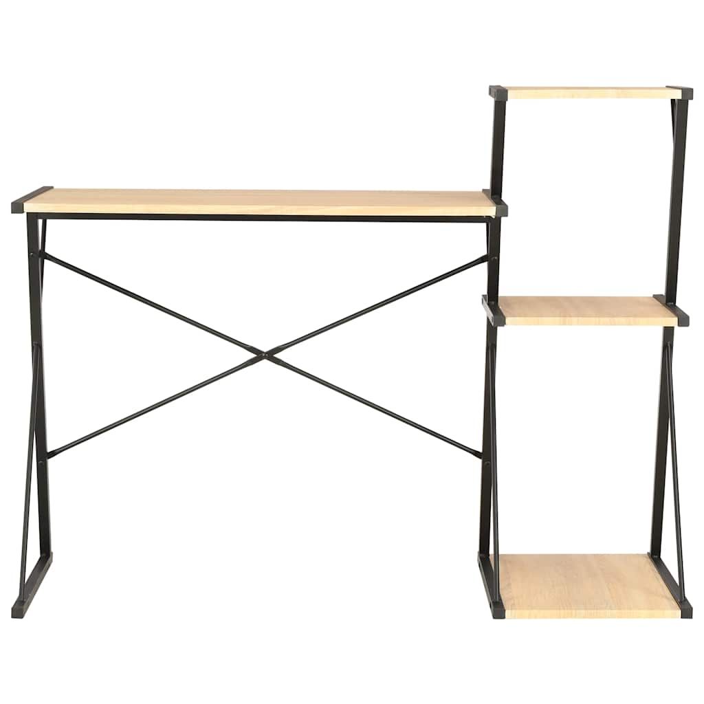 Scrivania con Ripiano Nera e Rovere 116x50x93 cm vidaXL