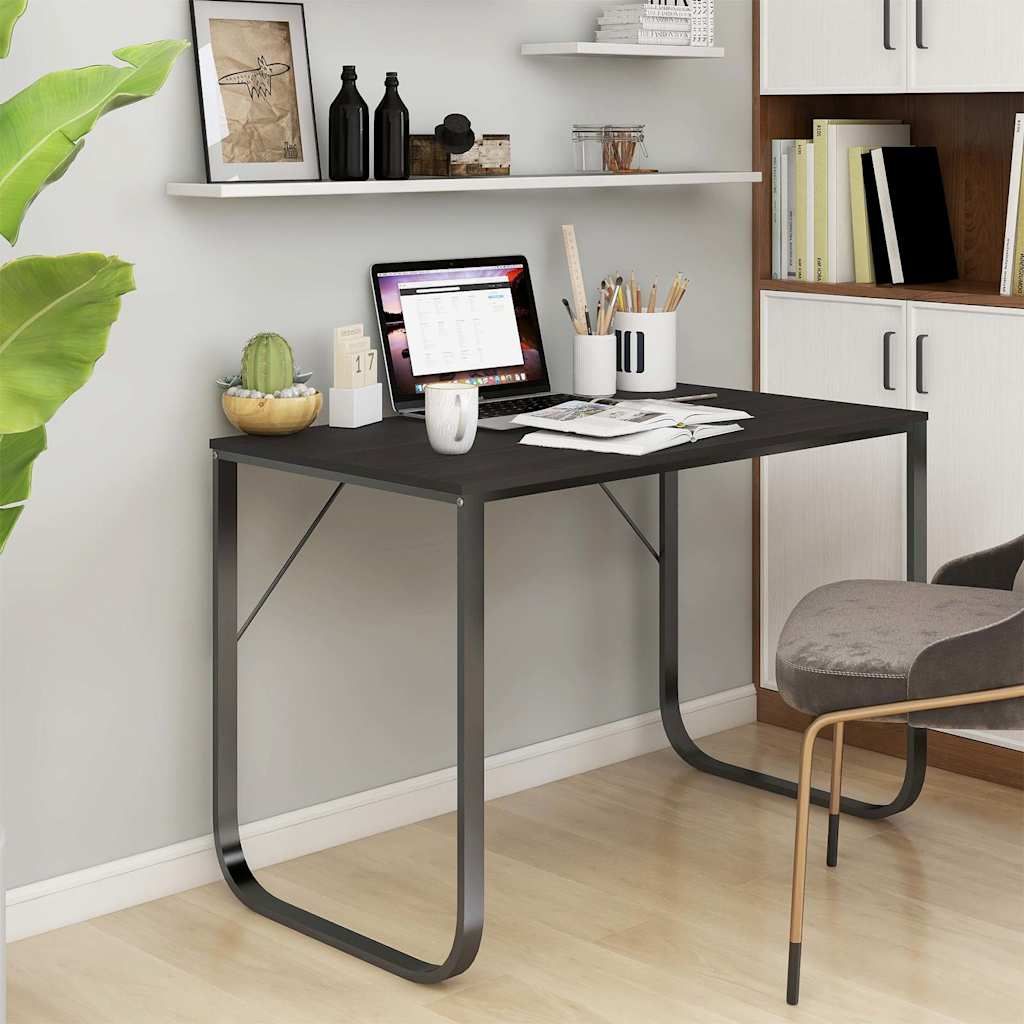 Scrivania per Computer Nera 110x60x73 cm in Legno Multistrato vidaXL