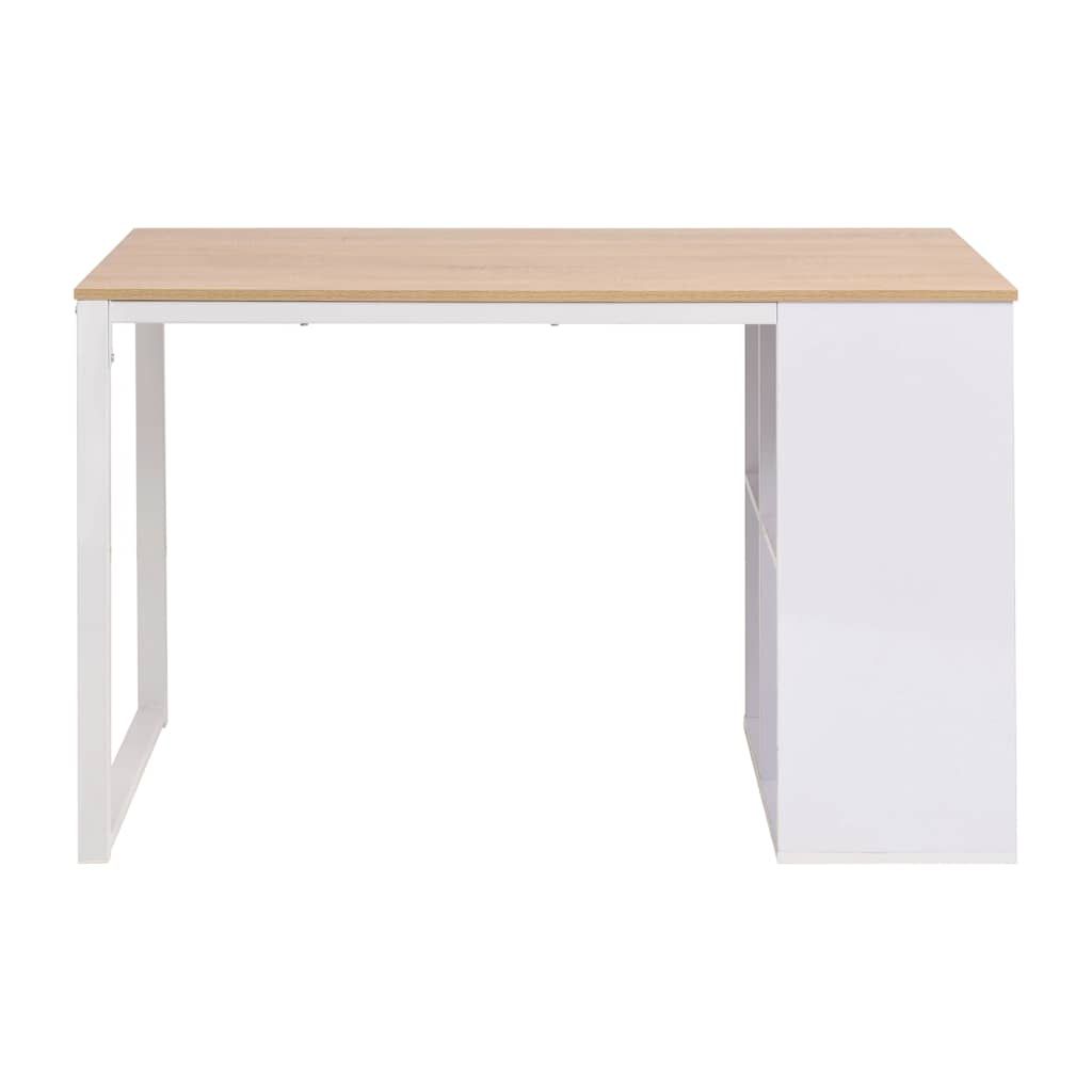 Scrivania 120x60x75 cm Rovere e Bianco vidaXL