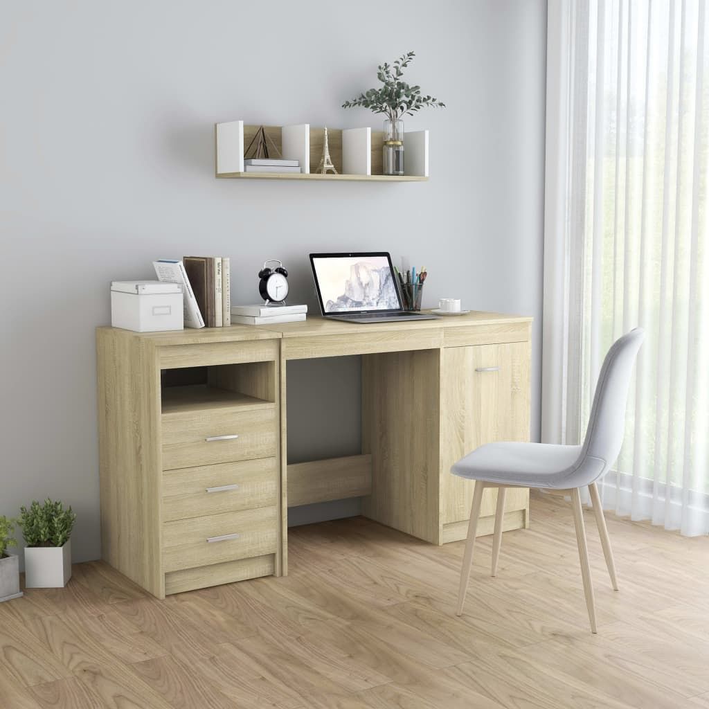 Scrivania Rovere Sonoma 140x50x76 cm in Truciolato vidaXL