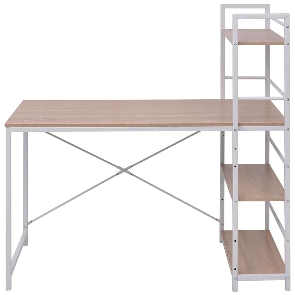 Scrivania con Libreria a 4 Livelli Rovere vidaXL