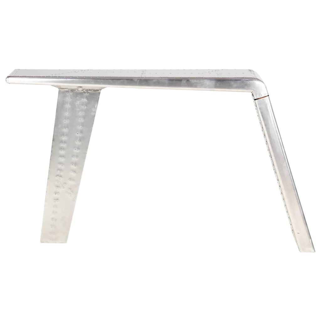 Scrivania Aviator Argento 112x50x76 cm Metallo vidaXL