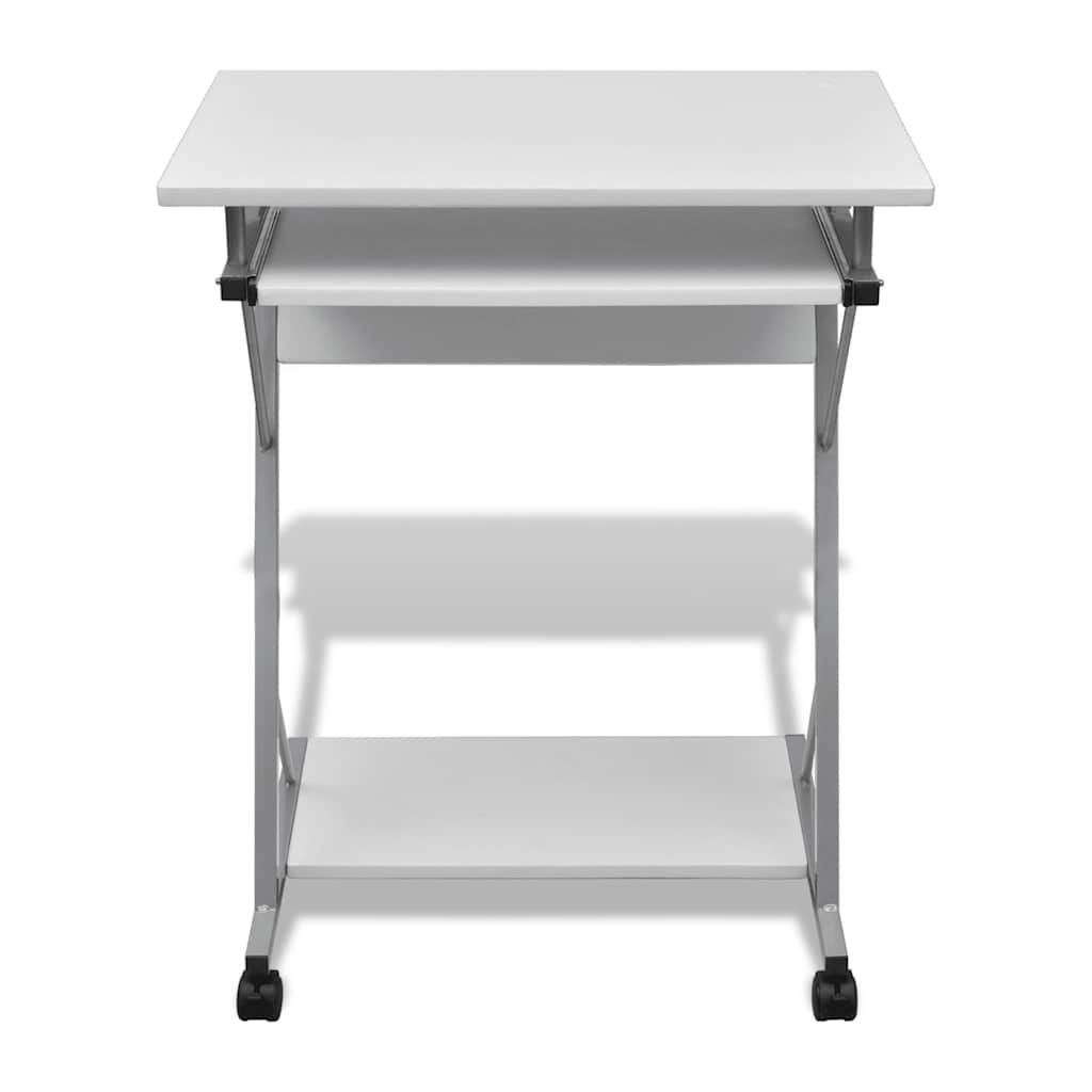 Tavolo Scrivania per Computer con Ripiano Estraibile Bianco vidaXL