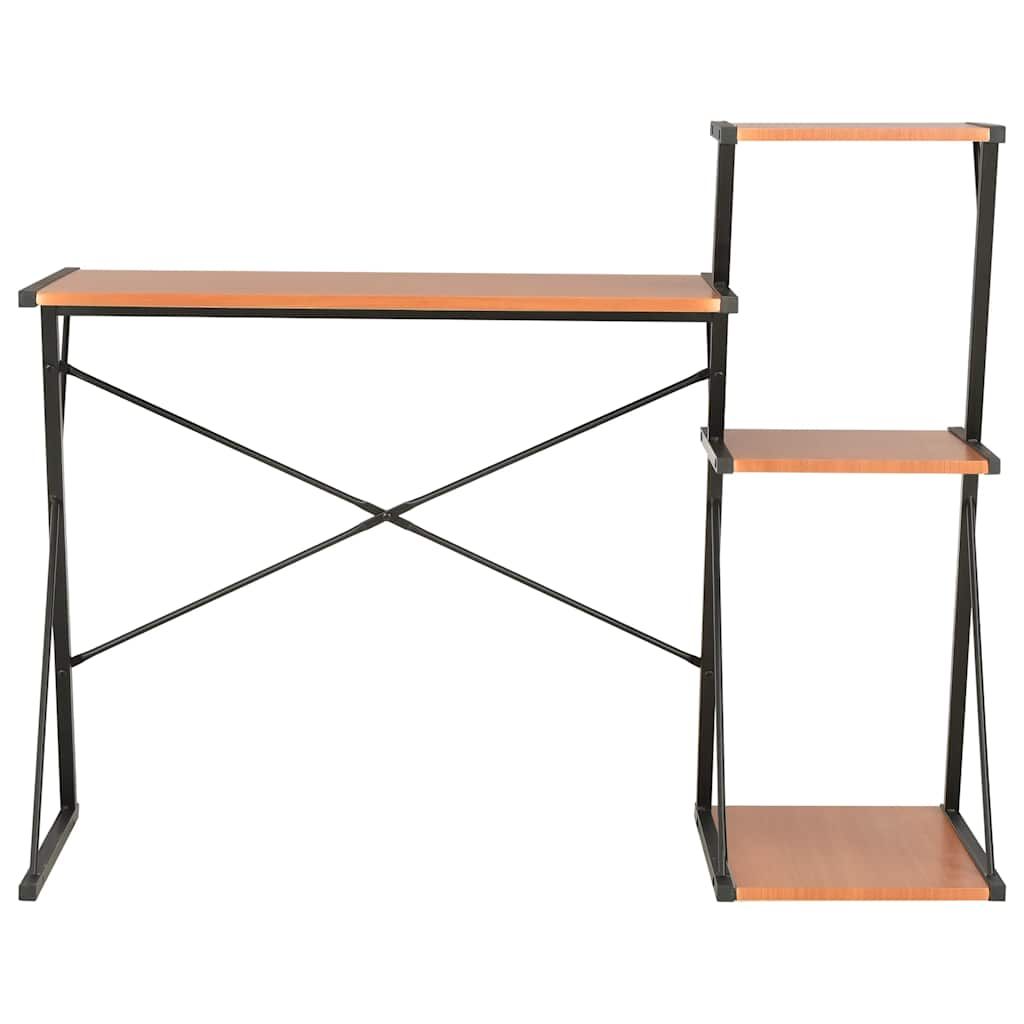 Scrivania con Ripiano Nera e Marrone 116x50x93 cm vidaXL