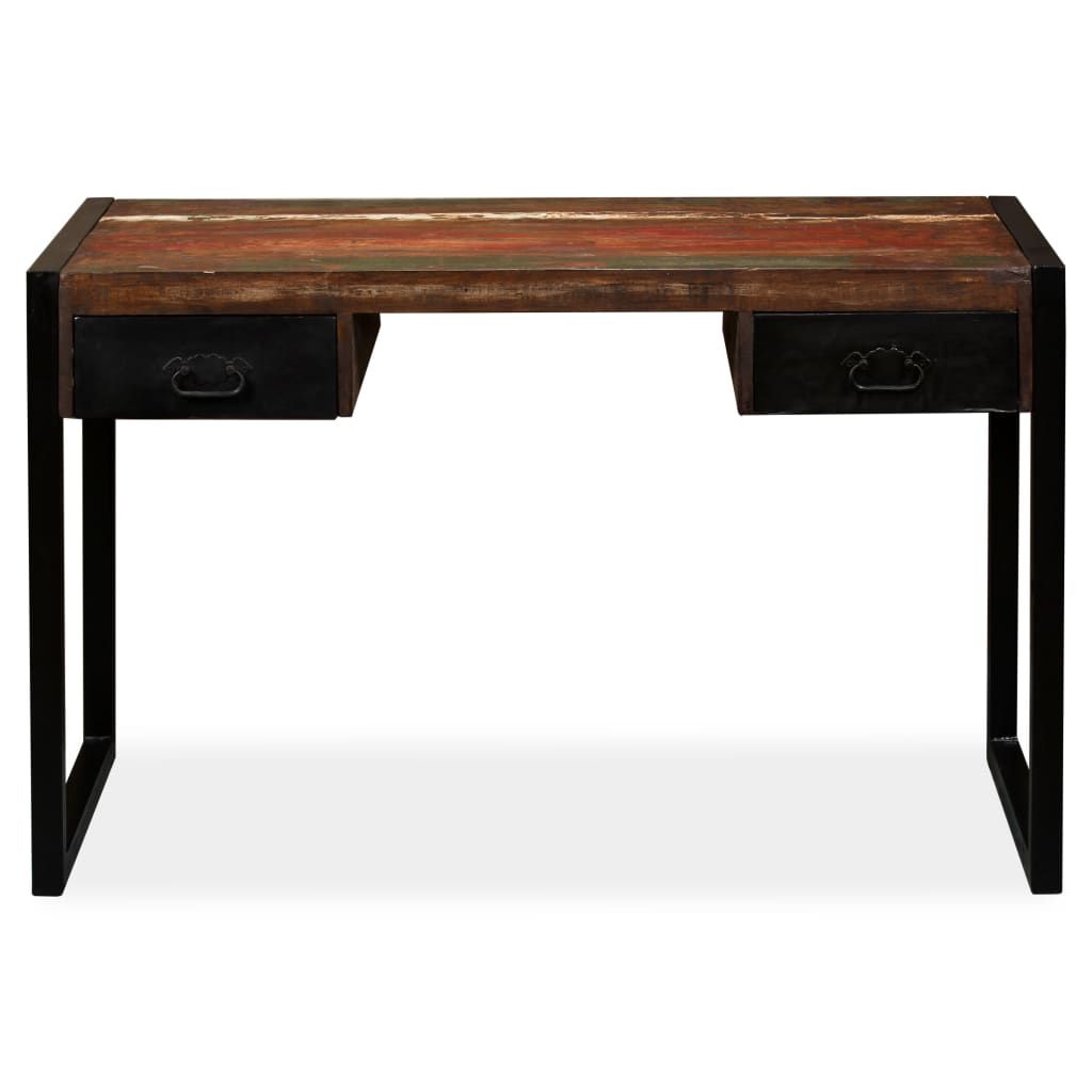 Scrivania a 2 Cassetti Legno Massello di Recupero 120x50x76 cm vidaXL