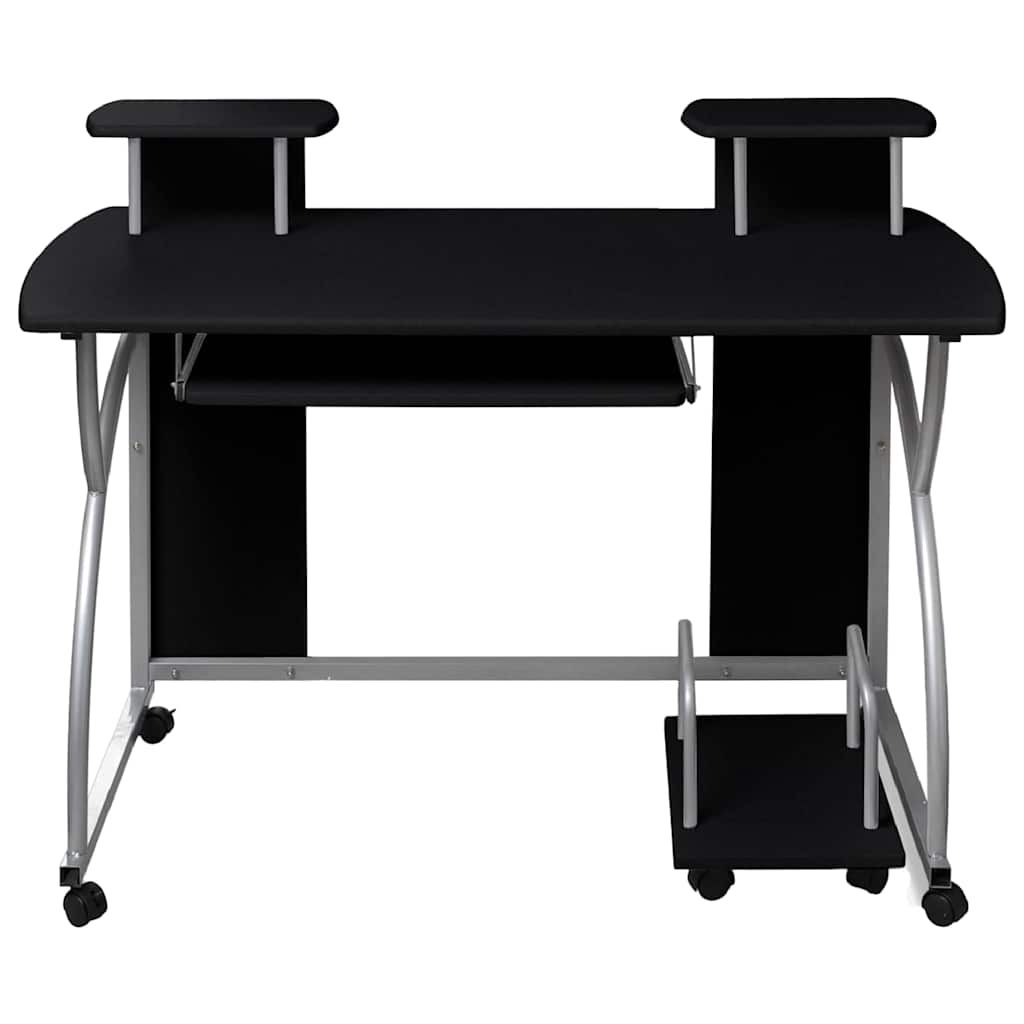 Scrivania da Computer Nera 110x52x88,5 cm in Legno Multistrato vidaXL