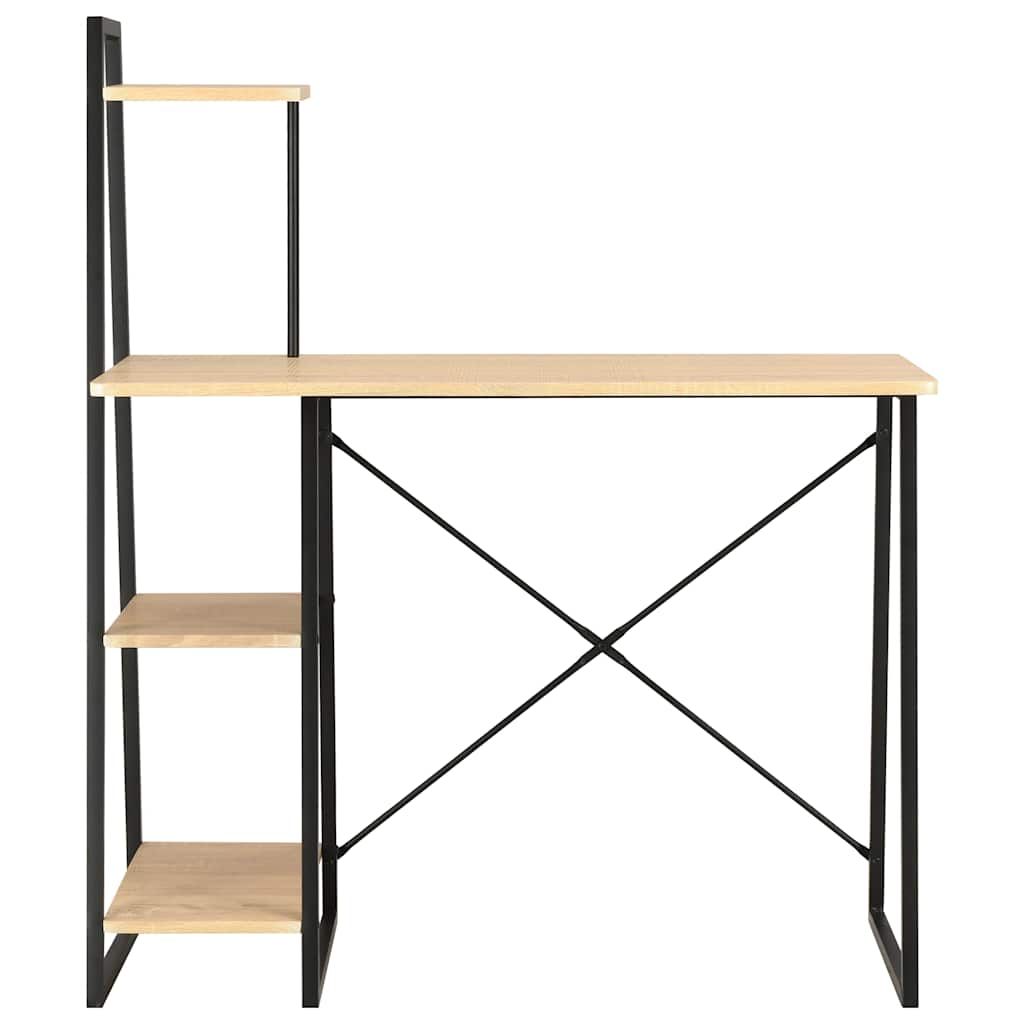 Scrivania con Mensole Nera e Rovere 102x50x117 cm vidaXL