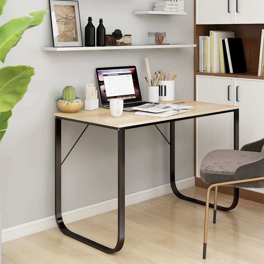 Scrivania Computer Nera e Rovere 110x60x73 cm Legno Multistrato vidaXL