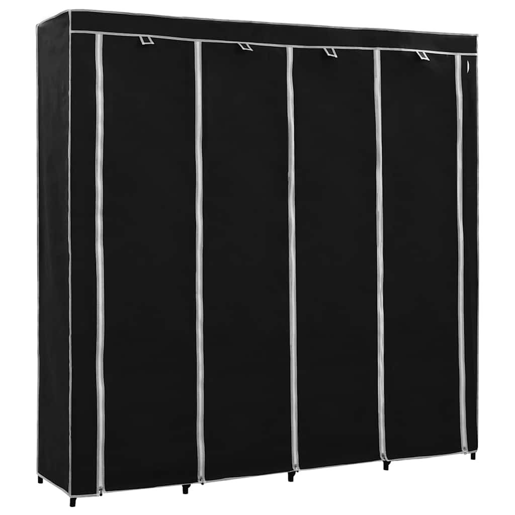 Guardaroba con 4 Scomparti Nero 175x45x170 cm vidaXL