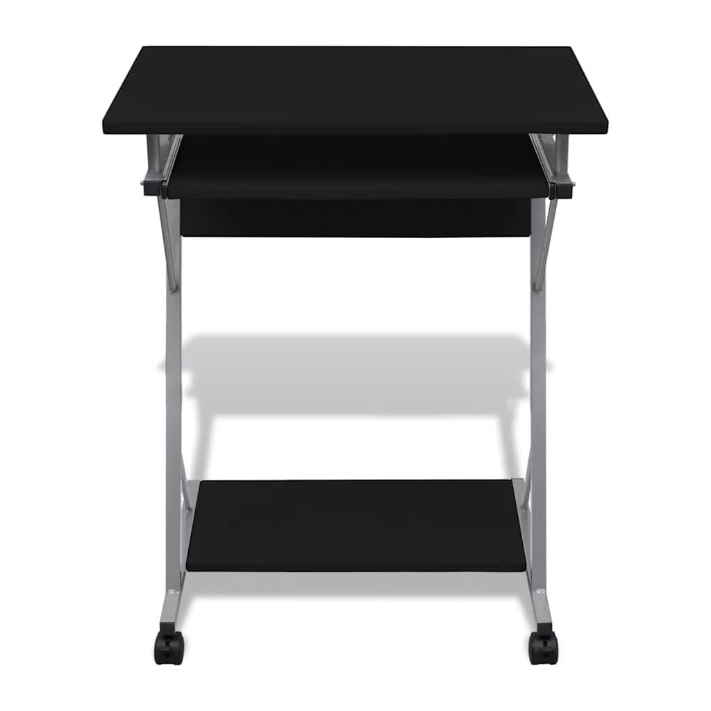 Scrivania per Computer con Ripiano Estraibile Nero vidaXL