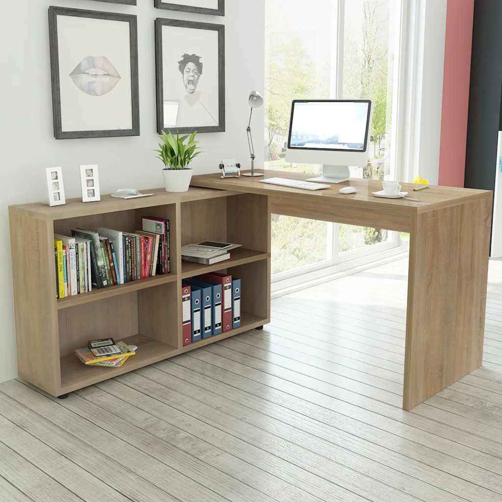 Scrivania Angolare con 4 Ripiani Rovere vidaXL